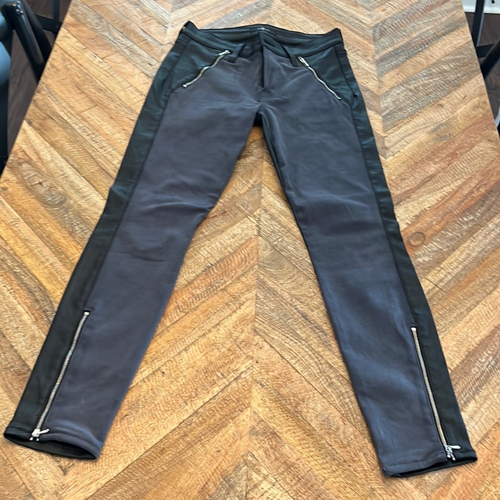 7 for all Mankind black leather jeans